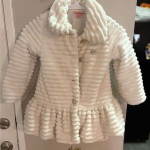 White Ribbed Baby Coat